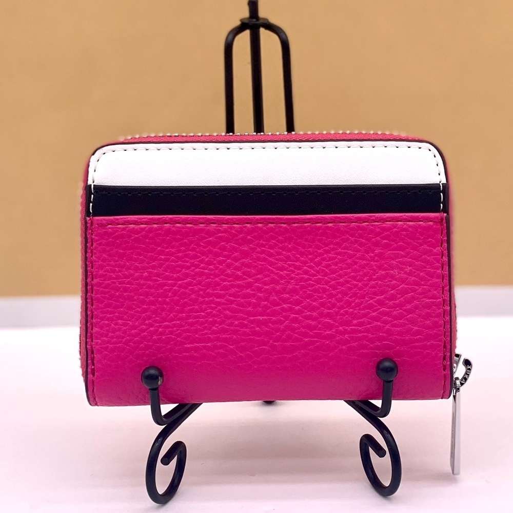 Michael Kors Jet Set Travel Card Case Zip Around Wallet Dragonfruit - Picture 10 of 12